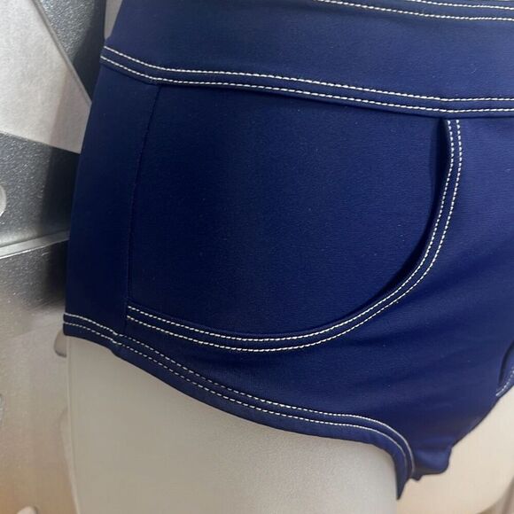 Oye Lavinia Bikini Swimsuit Set Blue Bandeau High Waisted NWT - Picture 8 of 16